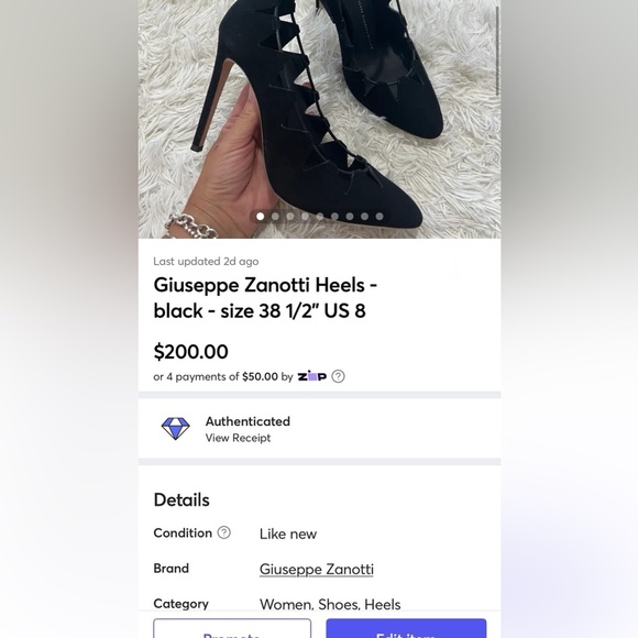 Giuseppe Zanotti Heels - black - size 38 1/2” US 8 - Picture 10 of 10